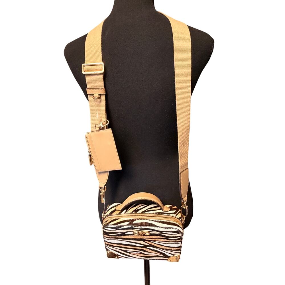 Michael Kors Zebra Haircalf Crossbody Satchel Bag NWT Adjustable Strap - Picture 7 of 10